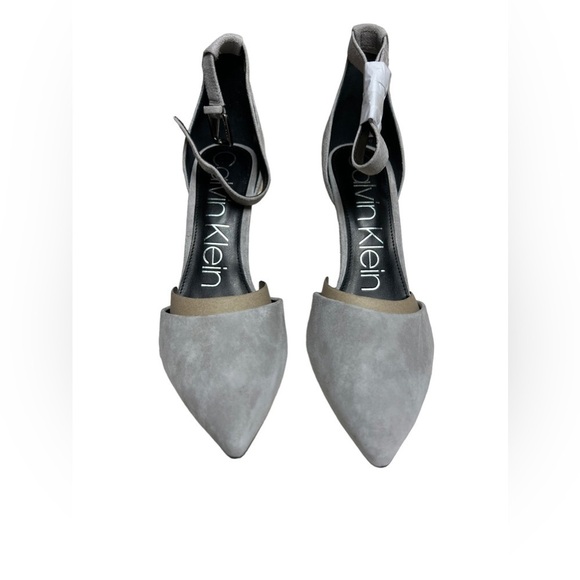 NWT Calvin Klein Grey Suede Pumps 9.5 - Picture 1 of 6